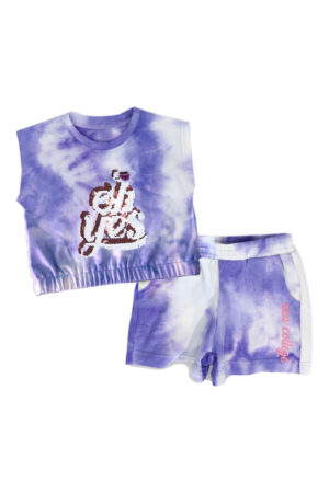 Σετ σορτς tie-dye New College 33-8364 μωβ